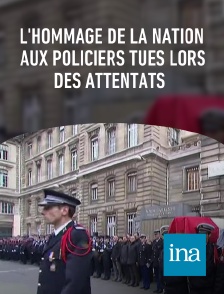 INA - L'hommage de la nation aux policiers tués lors des attentats